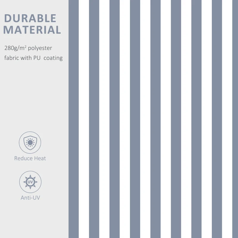 Outsunny 3.5M x 2.5M Garden Patio Manual Awning Canopy Sun Shade Shelter Retractable Gear Lever Winding Handle - Grey