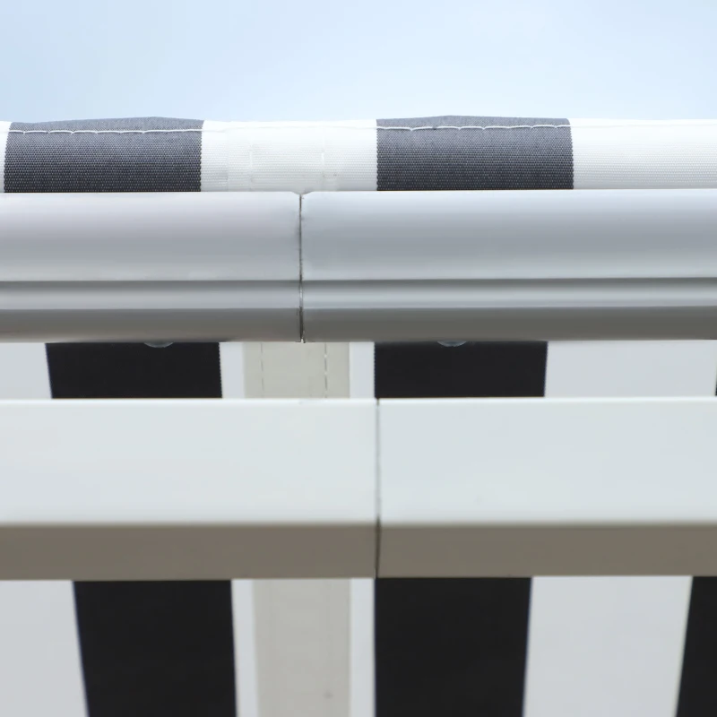 Outsunny 3.5M x 2.5M Garden Patio Manual Awning Canopy Sun Shade Shelter Retractable Gear Lever Winding Handle - Grey