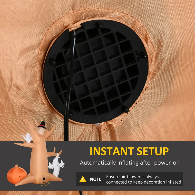 HOMCOM 8ft Inflatable Halloween Haunted Tree with Jack-o-lantern, Ghosts and Owl, Blow-Up Outdoor LED Display with Rotating Colourful Light for Garden, Party, Holiday