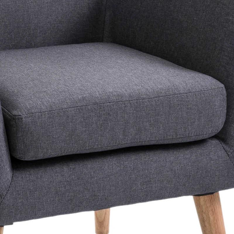 Homcom Fotoliu Nordic – Gri inchis, Design Elegant & Confortabil