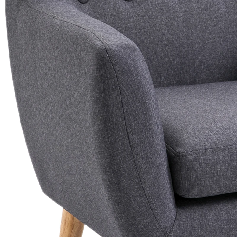Homcom Fotoliu Nordic – Gri inchis, Design Elegant & Confortabil