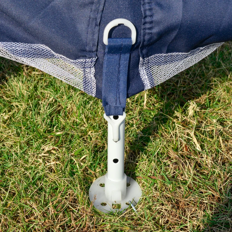 Altana ogrodowa Outsunny pawilon namiot okolicznościowy namiot imprezowy odporny na warunki pogodowe namiot z moskitierą metal + poliester niebieski 3 x 3 m