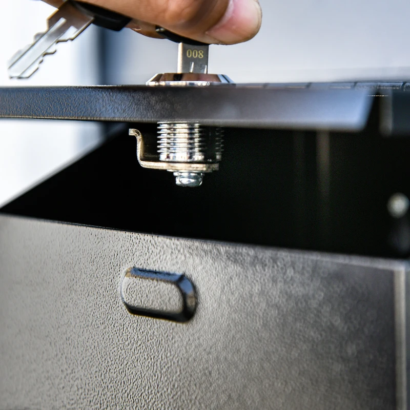 HOMCOM Vorschlagsbox Spendenbox Briefkasten zur Wandmontage Mailbox aus Stahl mit Schloss Sammelbox Schlüsselbox Schwarz 15 x 18 x 22 cm