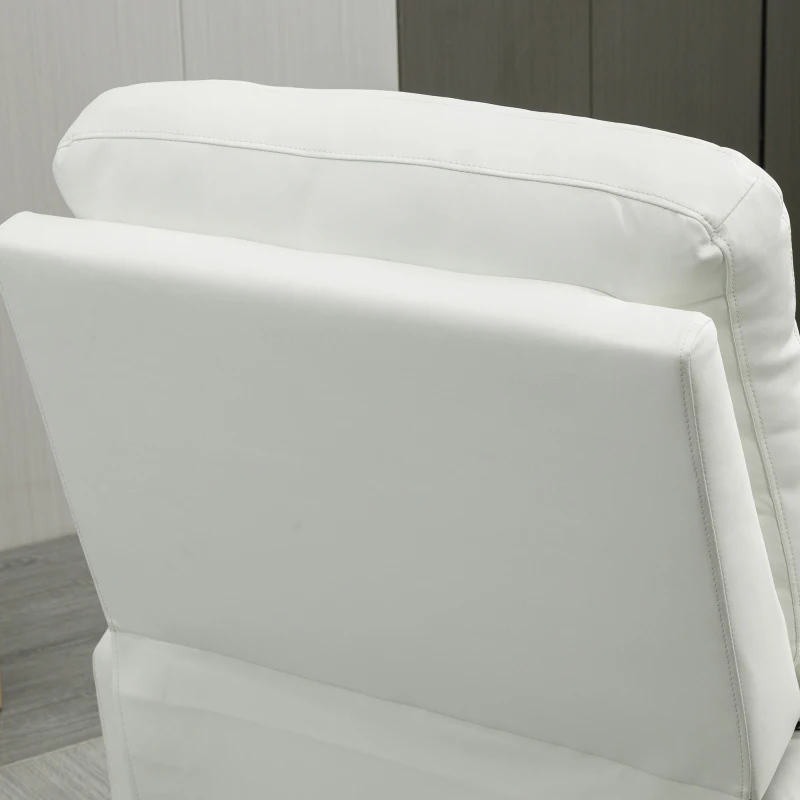 HOMCOM Poltrona Relax Massaggiante Reclinabile fino a 150° con 8 Punti e Tasche Laterali, Telecomando e Porta USB Inclusa, in Microfibra e Acciaio, 80x96x97cm, Bianca