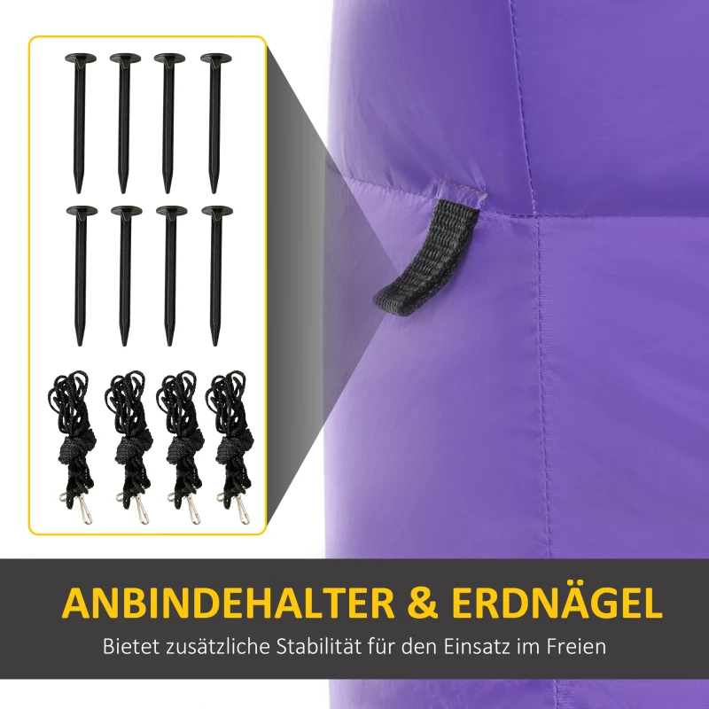 HOMCOM Aufblasbares Spukhaus Figur Luftfigur Halloween Deko mit LED Beleuchtung Polyester Schwarz+Braun 270 x 200 x 260 cm