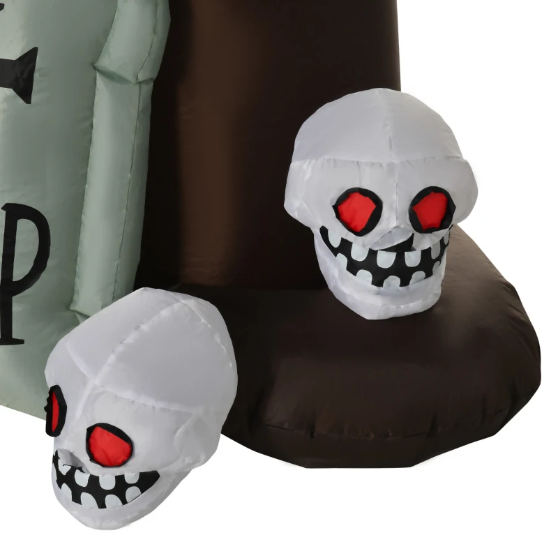 HOMCOM Aufblasbares Spukhaus Figur Luftfigur Halloween Deko mit LED Beleuchtung Polyester Schwarz+Braun 270 x 200 x 260 cm