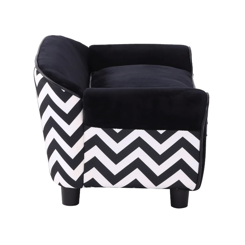 PawHut® Hundesofa Hundebett Hunde Couch Haustier Waschbar Erhöhte Füße Samt Schwarz