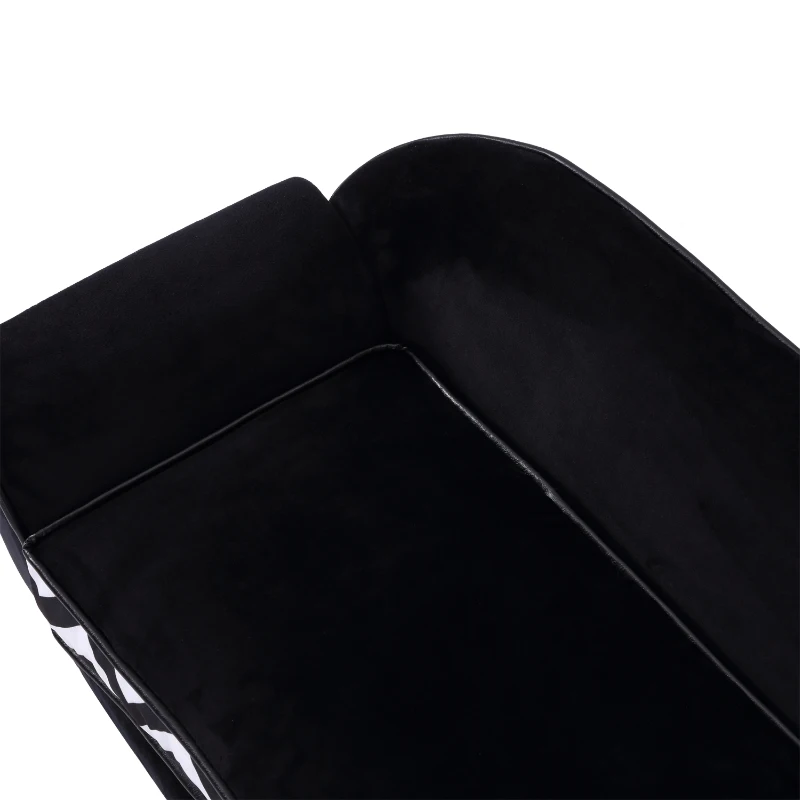 PawHut® Hundesofa Hundebett Hunde Couch Haustier Waschbar Erhöhte Füße Samt Schwarz