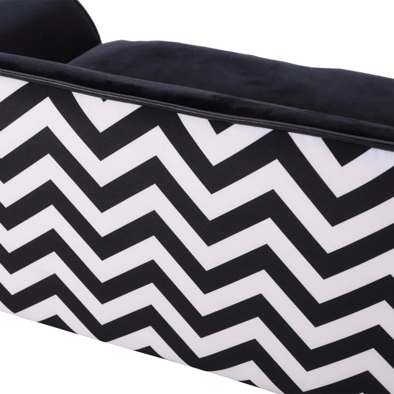 PawHut® Hundesofa Hundebett Hunde Couch Haustier Waschbar Erhöhte Füße Samt Schwarz