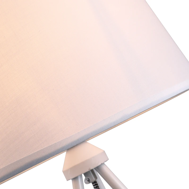 HOMCOM® Tischleuchte Tischlampe E27-Fassung Nachttischlampe 40 W Metall Weiß 30 x 30 x 60 cm