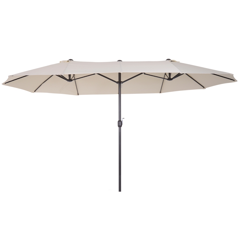Outsunny XXL Sonnenschirm mit Handkurbel wetterbeständig 460 cm x 270 cm x 240 cm Stahl Polyester Beige