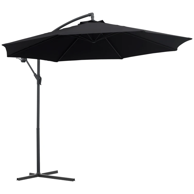 Outsunny 3 m Banana Parasol-Black