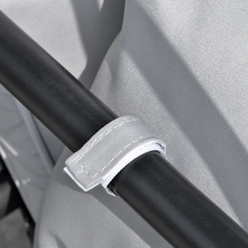 Outsunny huśtawka z dachem, huśtawka ogrodowa, Ławka bujana z funkcją leżenia, 3-osobowa, metal + poliester, biały, 209x114x170 cm