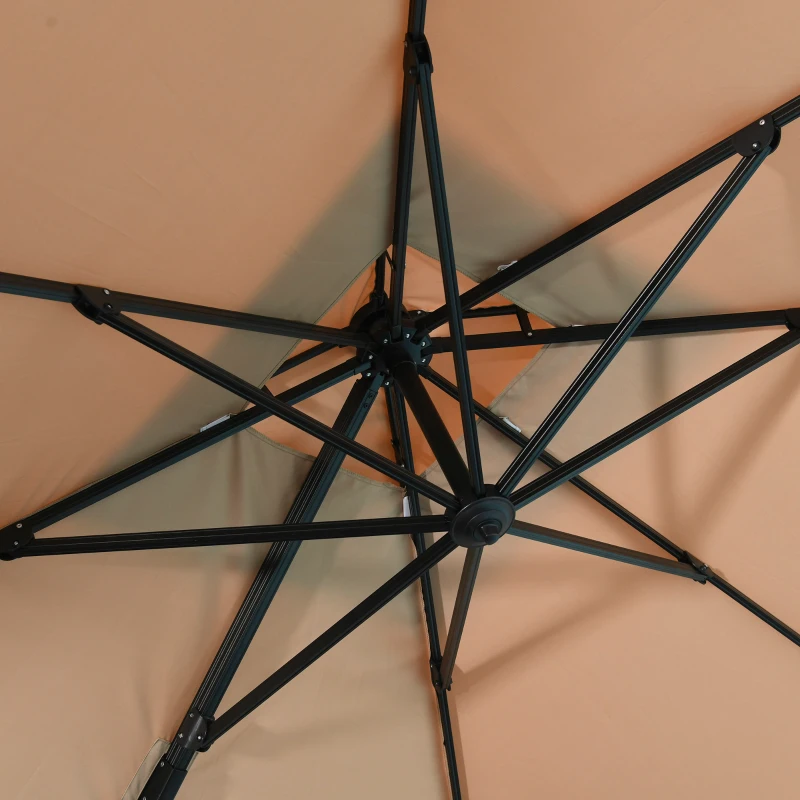 Parasol 3 x 3 m tuinparasol aluminium terrasparasol 360 graden kaki zwenkbaar