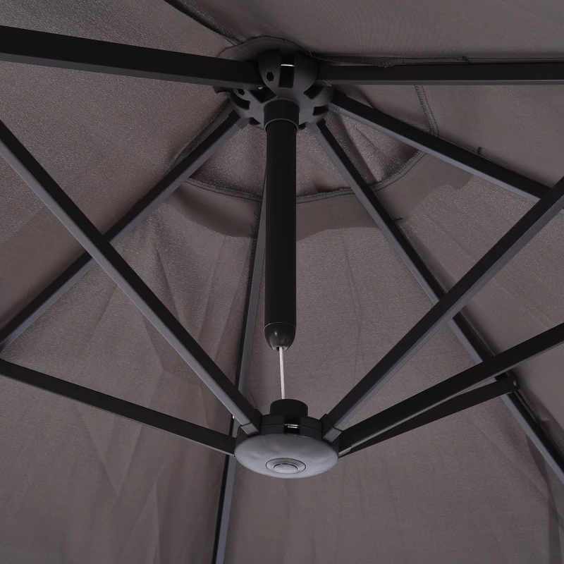 Outsunny parasol podwójny parasol ogrodowy parasol targowy z korbką ręczną 460 x 270 cm