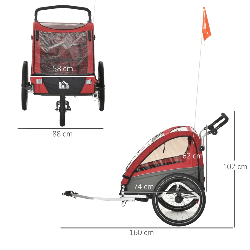 HOMCOM 3-in-1 kinderaanhanger