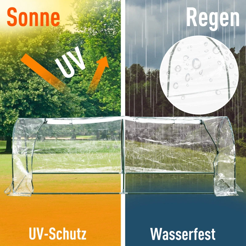 Outsunny® Szklarnia Foliowa Cieplarnia Ogrodowa Inspekt z Drzwiami Uprawa Roślin Stal PCV