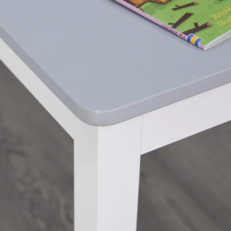 HOMCOM 3-delige kinderzitgroep met kindertafel 2 stoelen voor 3+ kindermeubels grenen + MDF grijs + wit 60 x 50 x 48 cm