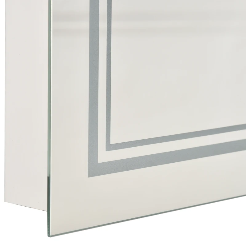 kleankin badkamerspiegel met led-verlichting Bluetooth en tijdweergave badkamerspiegel 6000-6500K wandspiegel touch schakelaar aluminium zilver 80 x 60 cm