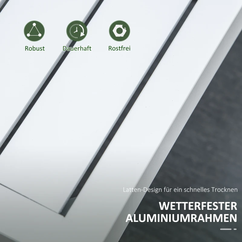 Outsunny 3-delige tuinmeubelset met bijzettafel, balkonmeubelset, bank met kussens, L-vorm, buiten, in aluminium, crèmewit