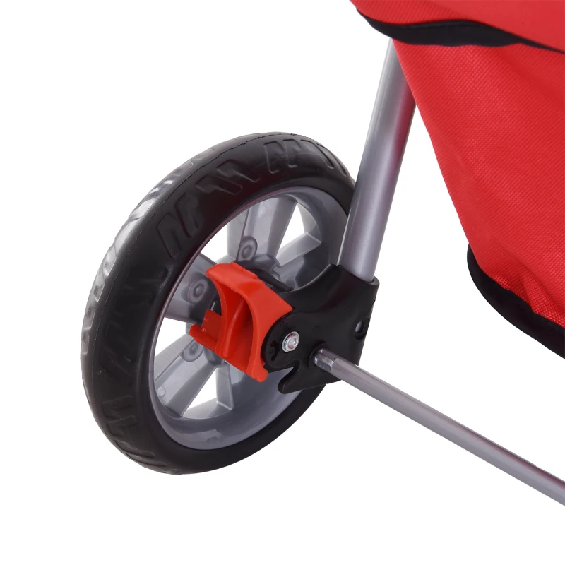 Pawhut Carucior Pliabil pentru Caini – 75×45×97 cm, Rosu