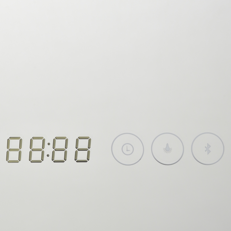 kleankin badkamerspiegel met led-verlichting Bluetooth en tijdweergave badkamerspiegel 6000-6500K wandspiegel touch schakelaar aluminium zilver 80 x 60 cm