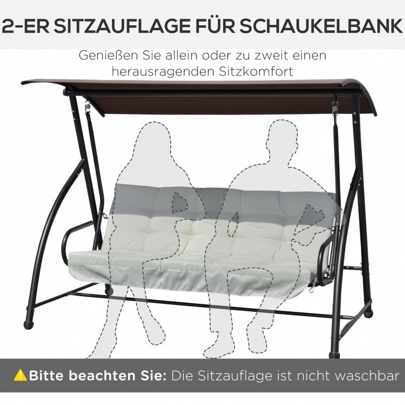 Outsunny kussenset voor veranda schommel 170 cm stoelkussen schommelkussen zijkussen beige