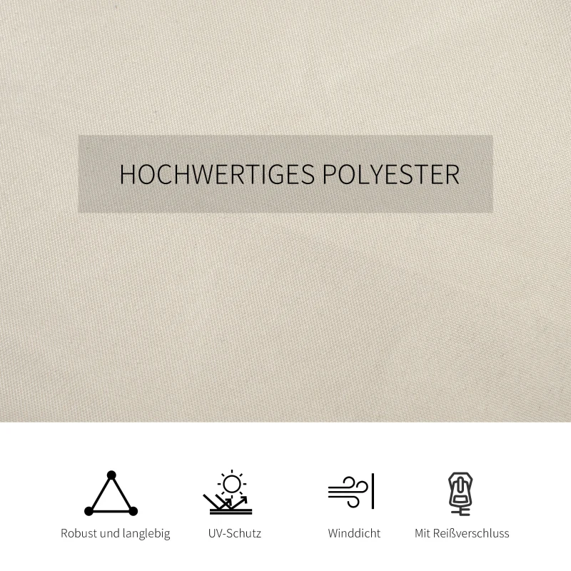 Outsunny 4 zijpanelen voor 3x4 m tuinhuisje met haken zijpanelen voor tuinhuisje partytent polyester beige 352 x 205 cm