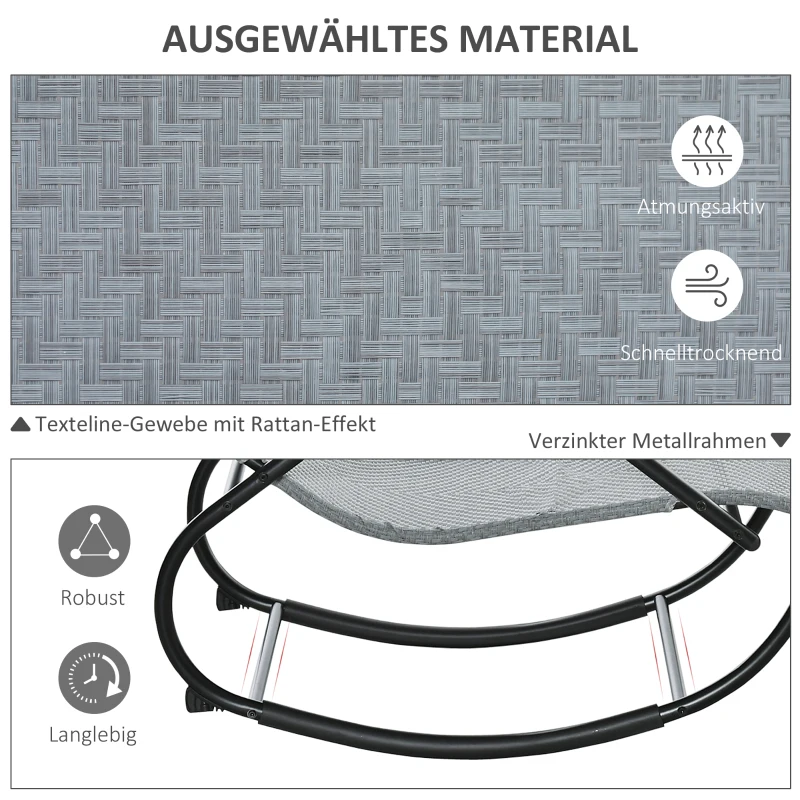 Outsunny schommelstoel, schommelbank met kussen, tuinbank, schommelbank, belastbaar tot 160 kg, Textline Grijs 61 x 160 x 79 cm