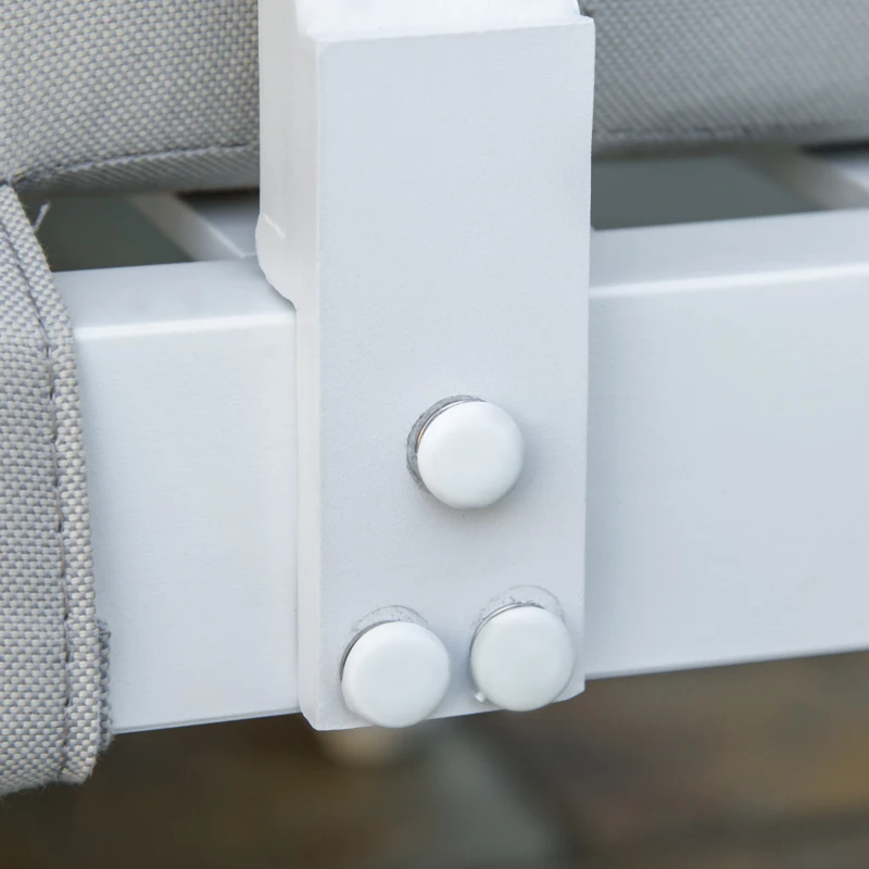 Outsunny 3-delige tuinmeubelset met bijzettafel, balkonmeubelset, bank met kussens, L-vorm, buiten, in aluminium, crèmewit