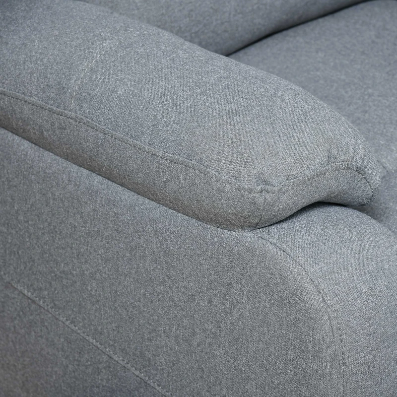 HOMCOM relaxfauteuil met ligfunctie TV fauteuil TV fauteuil fauteuil met zijvak Linnenachtig polyester Grijs 90 x 96 x 98 cm