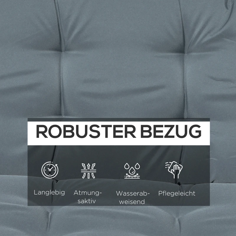 Outsunny kussenset voor verandaschommel 170 cm stoelkussen schommelkussen zitkussen tuinschommel zijkussen donkergrijs