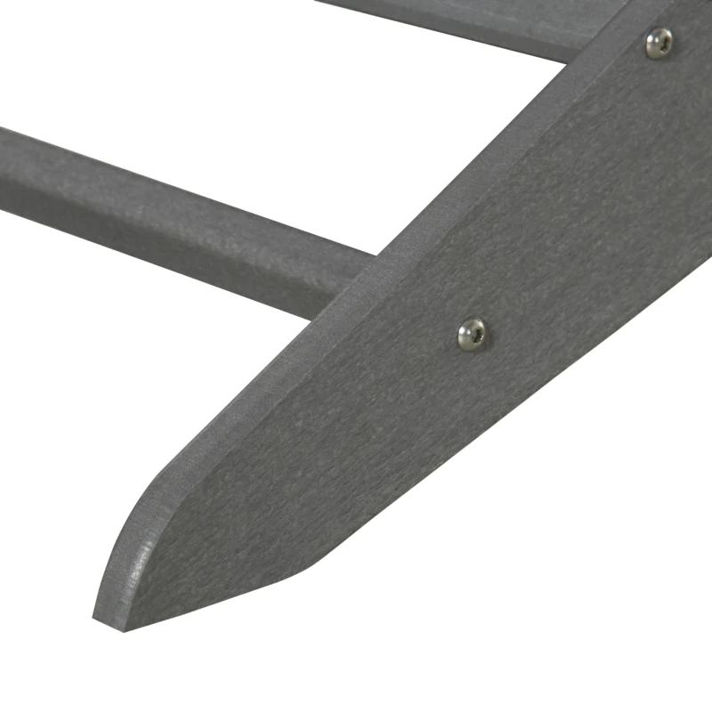 Outsunny Adirondack Stoel Kunststof 75x87x90cm,met Bekerhouder, Grijs