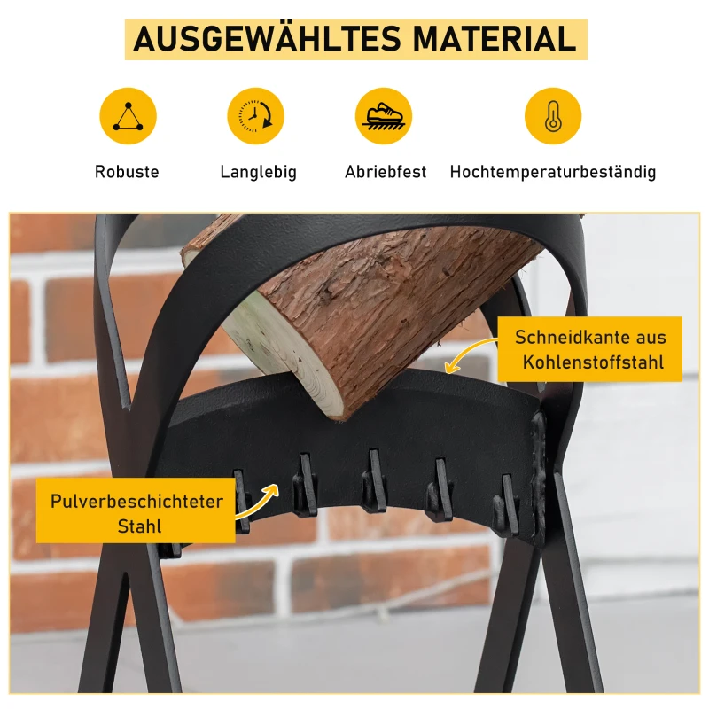 Outsunny Handmatige Koolstofstaal Log Splitter Thuis Brandhout Splitter Zwart Camping Outdoor Snel Brandhout Splitsen Tool Gemakkelijk te Gebruiken voor Thuis 9,7 "x 8,2" x 14,75".