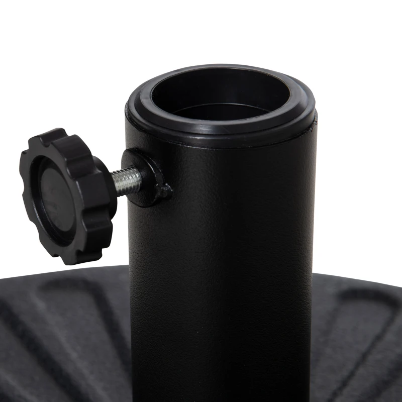 Outsunny Parasolvoet 21-26 kg Parasolstandaard voor Parasol Parasolstokken 38 mm Parasolvoet voor Tuinterras Balkon Cement Zwart Ø51 x 30H cm