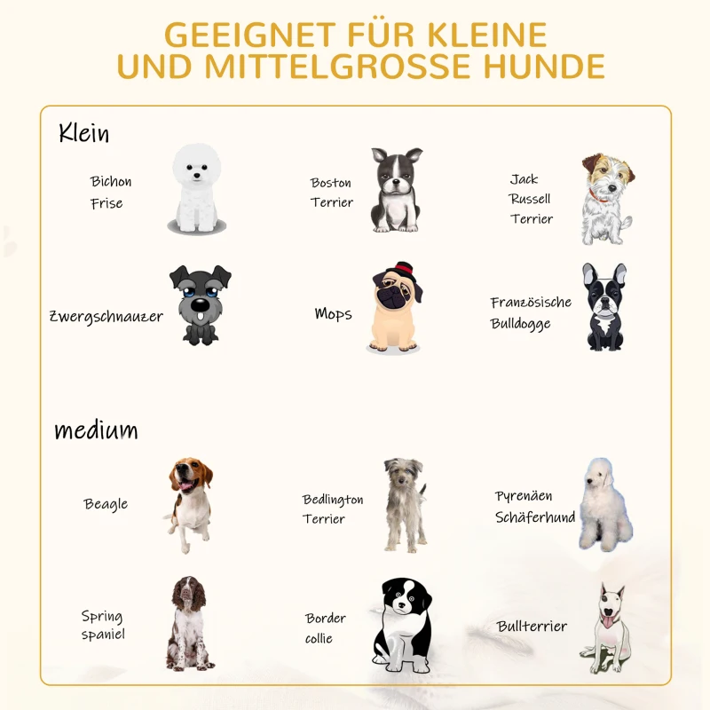 PawHut verhoogd hondenbed met kussen en houten frame Hondenbank Hondenbed Kattenbank Hondenbank Hondenslaapplaats voor kleine en middelgrote honden Wasbare hoes Wit+grijs 90 x 60 x 20 cm