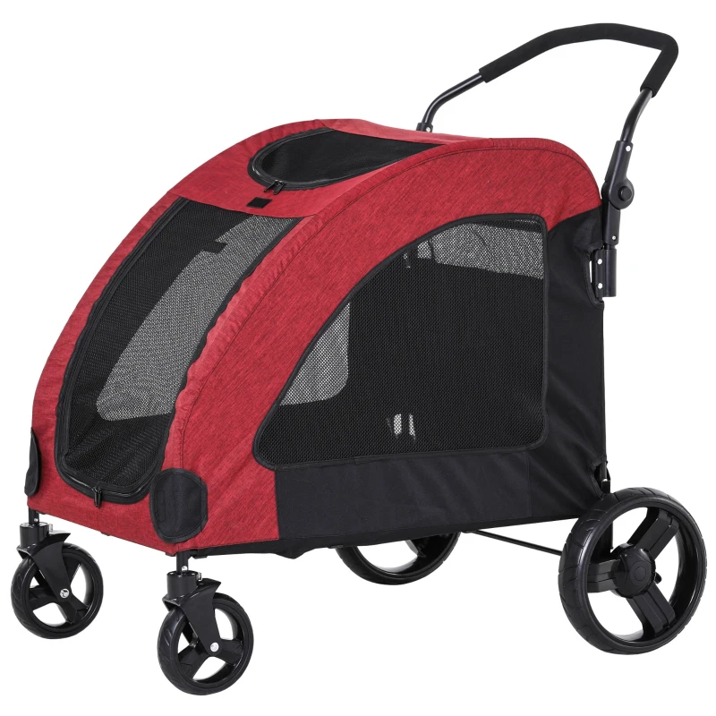 PawHut Passeggino per Cani di Taglia Medio-Grande Rosso