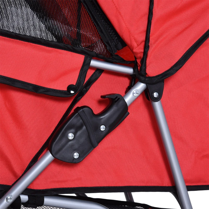 Pawhut Carucior Pliabil pentru Caini – 75×45×97 cm, Rosu