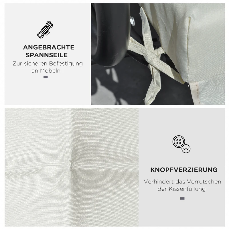 Outsunny kussenset voor veranda schommel 170 cm stoelkussen schommelkussen zijkussen beige