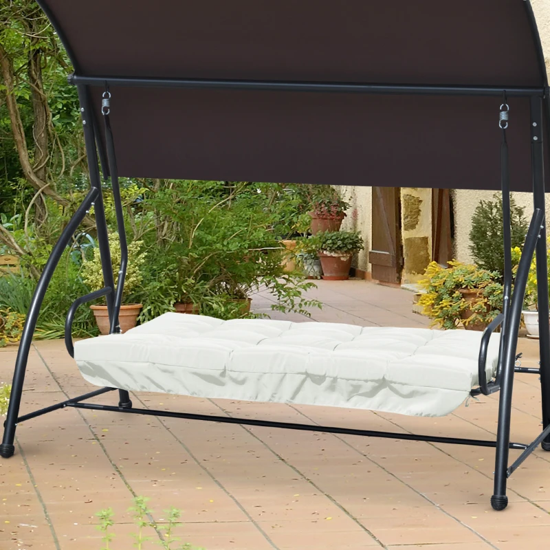 Outsunny kussenset voor veranda schommel 170 cm stoelkussen schommelkussen zijkussen beige