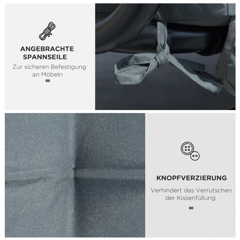 Outsunny kussenset voor verandaschommel 170 cm stoelkussen schommelkussen zitkussen tuinschommel zijkussen donkergrijs