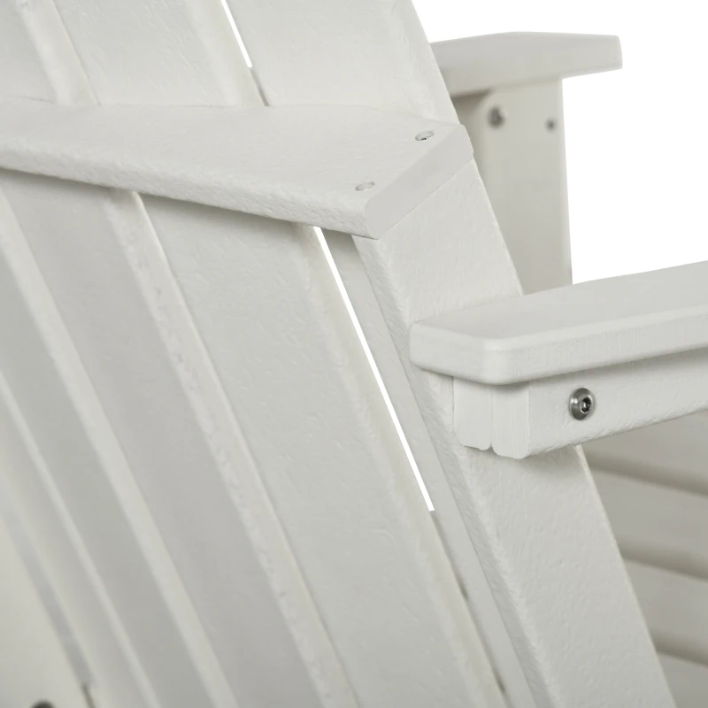 Outsunny Adirondack tuinstoel opvouwbare tuinfauteuil tuinmeubelen balkonstoel wit 75 x 85 x 93 cm