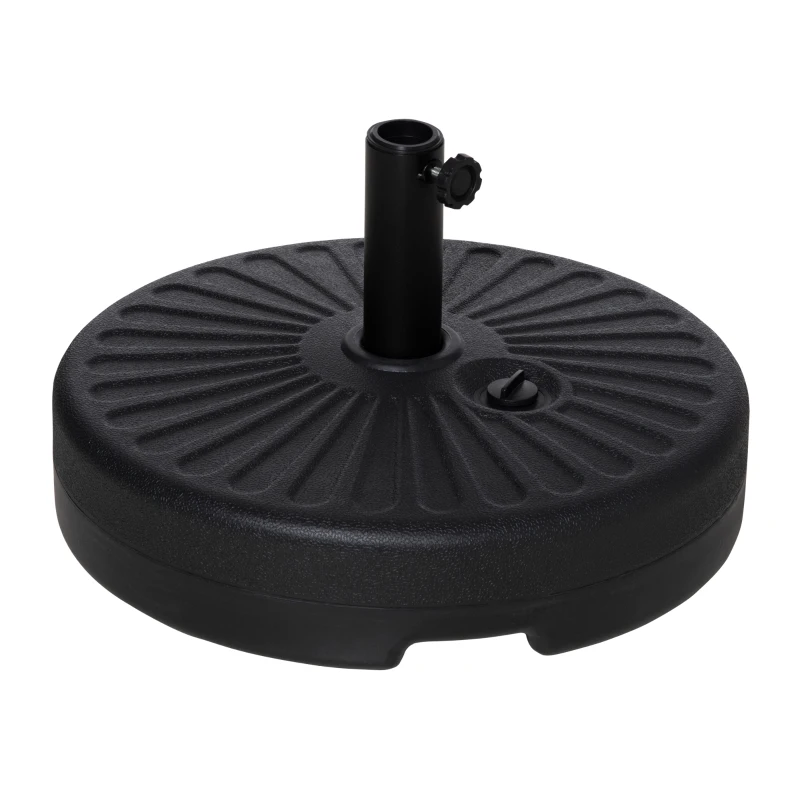 Outsunny Parasolvoet 21-26 kg Parasolstandaard voor Parasol Parasolstokken 38 mm Parasolvoet voor Tuinterras Balkon Cement Zwart Ø51 x 30H cm
