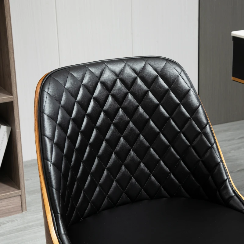 Vinsetto bureaustoel, draaistoel, thuisbureaustoel, in hoogte verstelbaar, ergonomisch, 360° zwenkwielen, zwart schuim, 48.5 x 54.5 x 81-87 cm