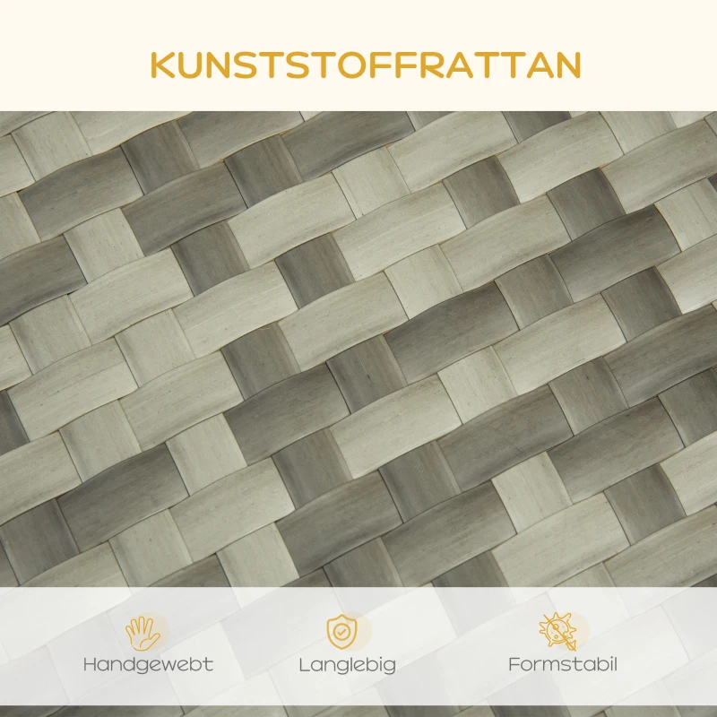 PawHut hondenmand hondensofa kattenmand met kussen kattensofa hondenmand voor middelgrote en kleine honden rotan grijs 75 x 75 x 20 cm