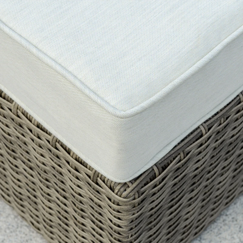 Outsunny 3-delige Polyrattan tuinmeubelset, tuinset, tuinset, loungeset, loungeset, loungemeubel met bijzettafel, aluminium kussens, lichtgrijs en beige