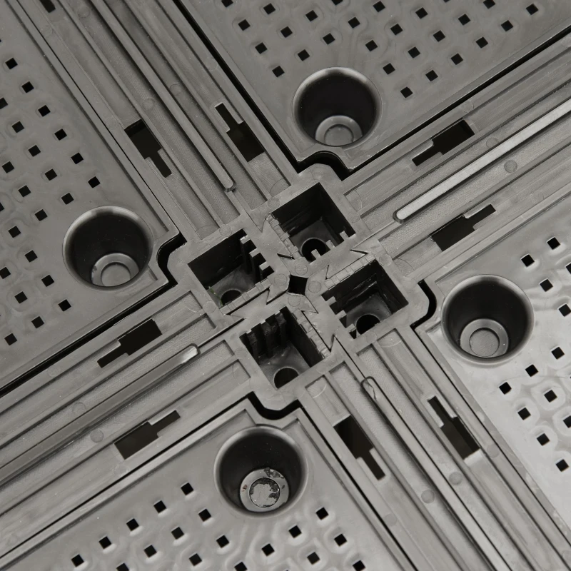 Outsunny verhoogd bed 6-delige plantenbak met drainagegaten rotan look bloembak DIY bruin 40 x 40 x 44 cm