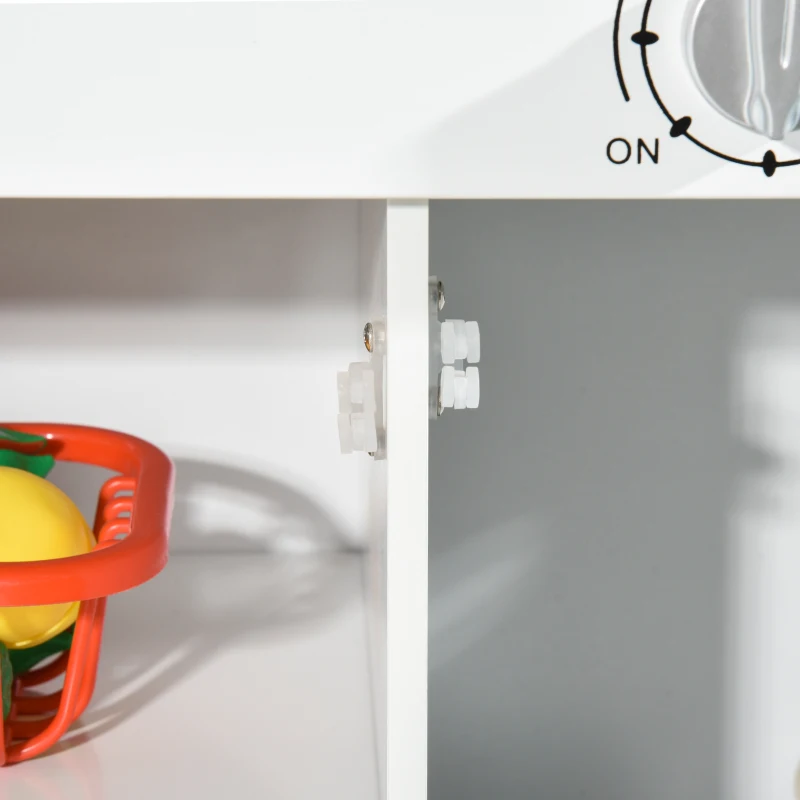 HOMCOM Cocina de Juguete de Madera para Niños de +3 Años Cocinita de Juguete con Luz y Sonidos 65x29x81 cm Azul