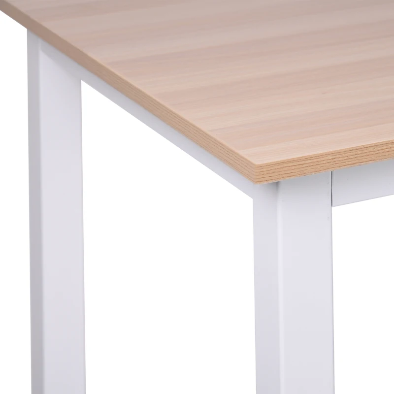 Homcom Birou Modern din MDF Stejar – Picioare Metalice Albe
