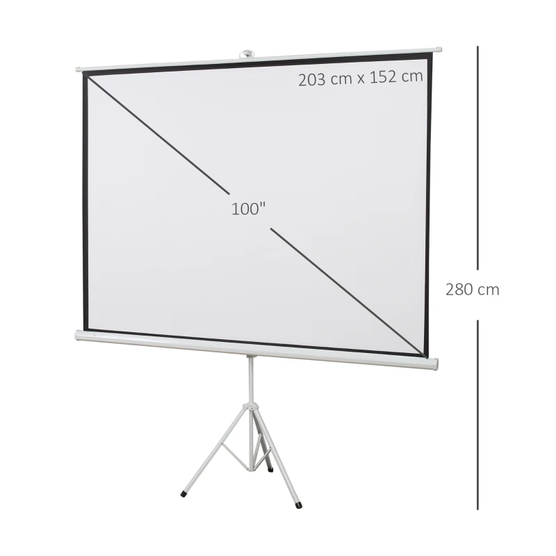 Homcom Ecran Proiectie 100” – Format 4:3 cu Trepied